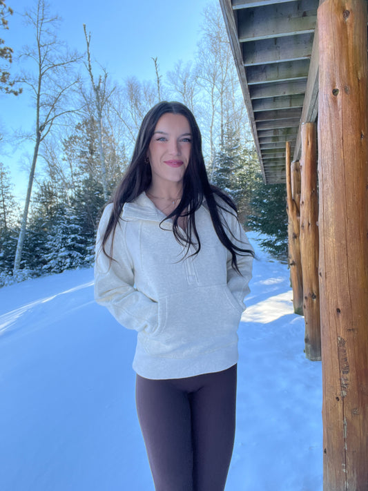 Lena Long Funnel Neck Half Zip